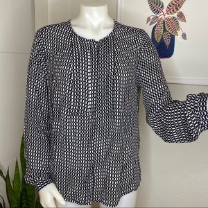 Worthington Black & White Print Blouse